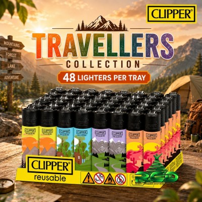 CLIPPER LIGHTER PRINTED TRAVELERS - 48CT/ DISPLAY